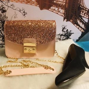 New Pink Glitter Purse Tote Bag